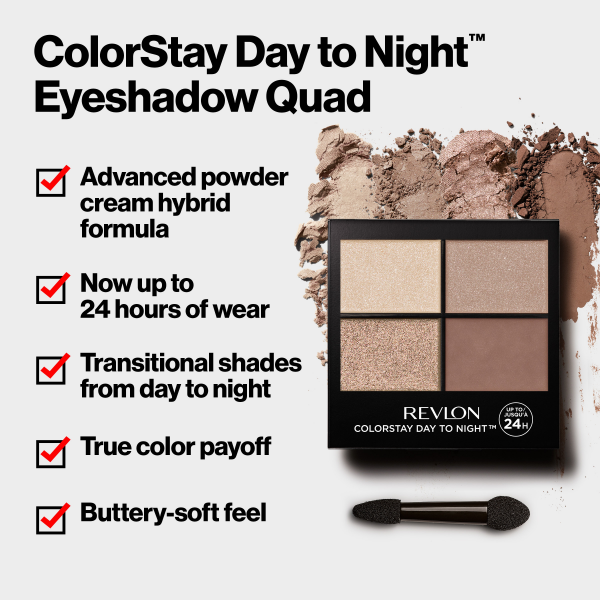 slide 6 of 21, Revlon Colorstay Eye Shadow Quad, Addictive, 0.16 oz