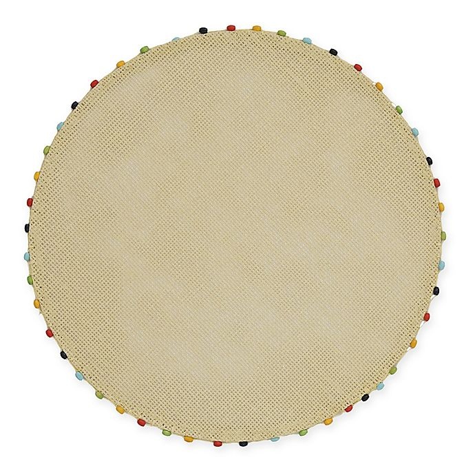 slide 1 of 1, Destination Summer Lindos Round Placemat with Beaded Trim - Natural, 1 ct