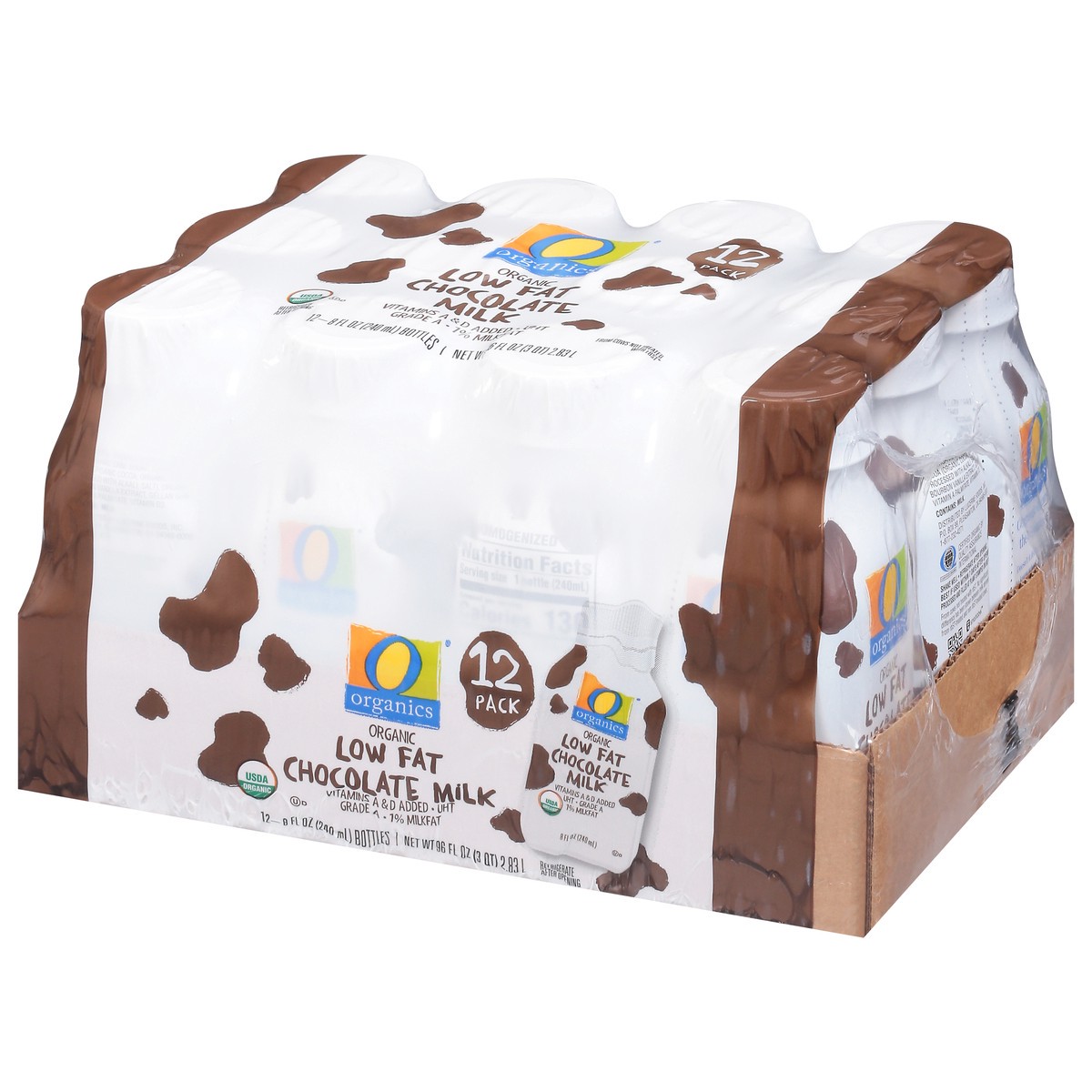 slide 4 of 4, O Organics Milk Aseptic Chocolate Low Fat - 12-8 Fz, 12 ct; 8 fl oz