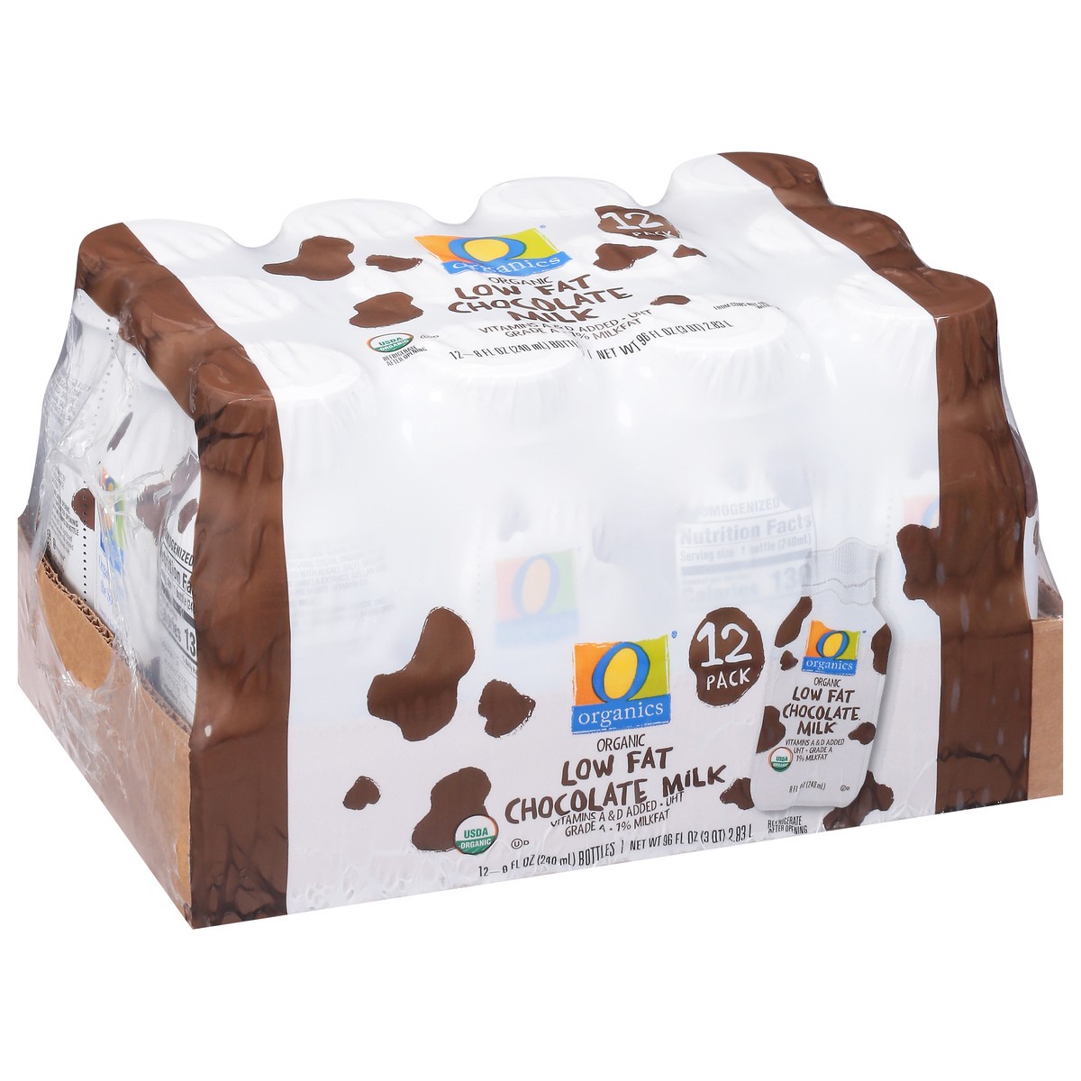 slide 2 of 4, O Organics Milk Aseptic Chocolate Low Fat - 12-8 Fz, 12 ct; 8 fl oz