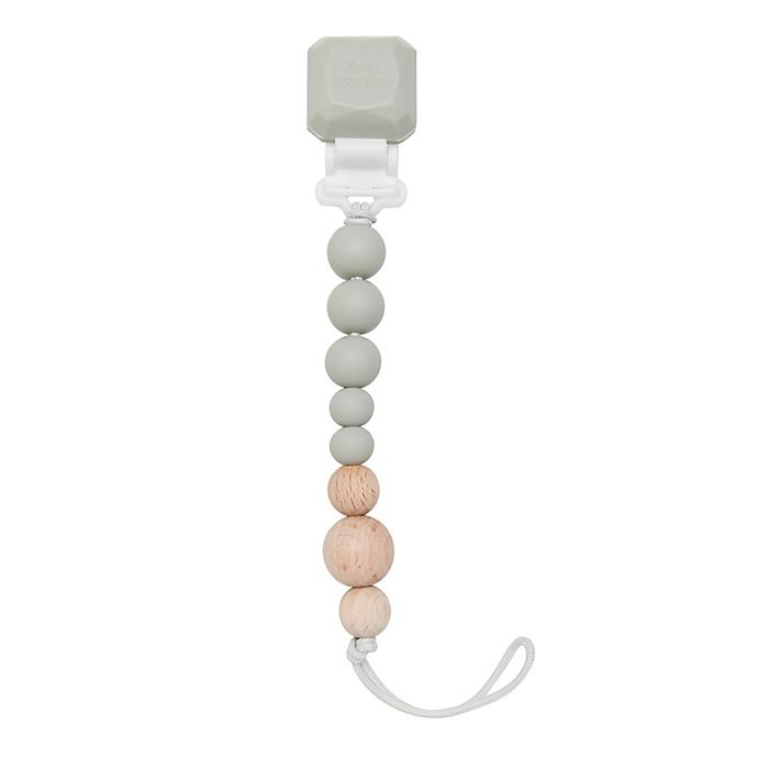 slide 1 of 5, Loulou Lollipop Soother Pacifier Clip - Grey, 1 ct