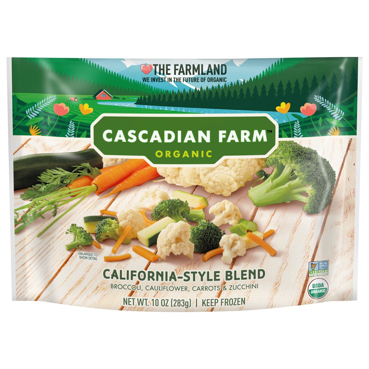 slide 11 of 11, Cascadian Farm Organic California Blend, 10 oz