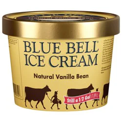 Blue Bell Natural Vanilla Bean Ice Cream Half Gallon, 64 fl oz