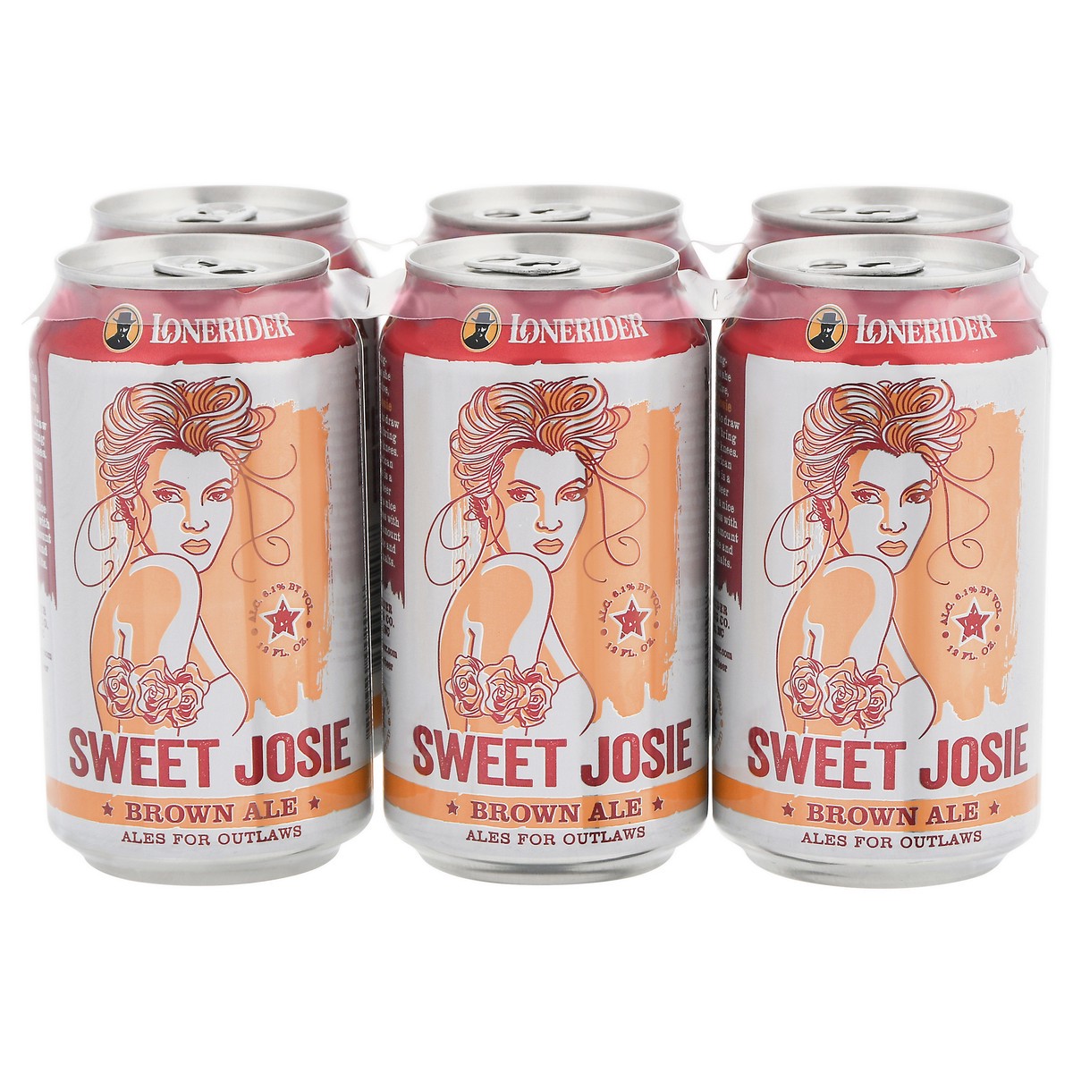 slide 1 of 9, Lonerider Sweet Josie Brown Ale Cans, 6 ct; 12 oz