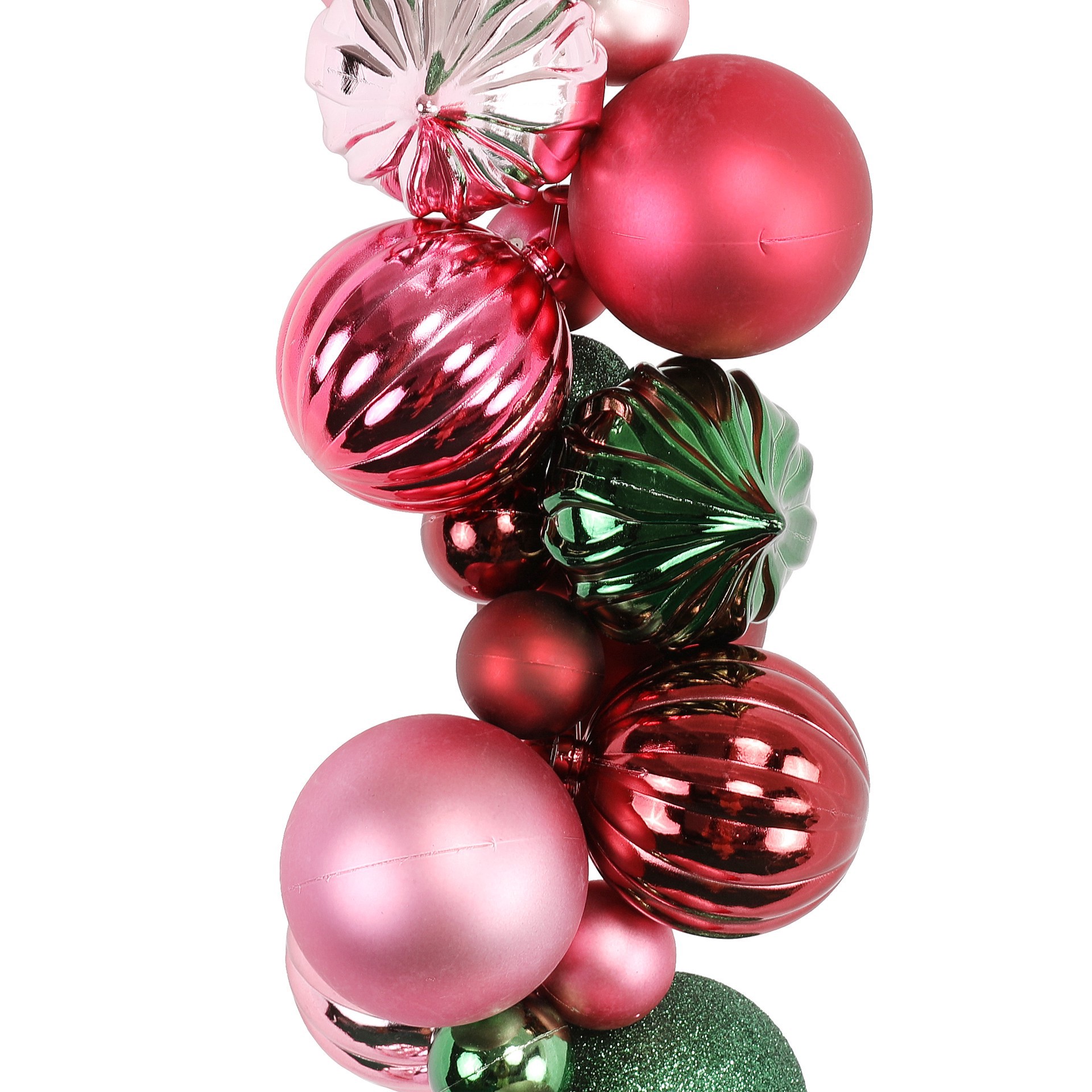 slide 3 of 3, 6ft. Burgundy & Green Shatterproof Ball Ornament Garland By Ashland, 6 ft