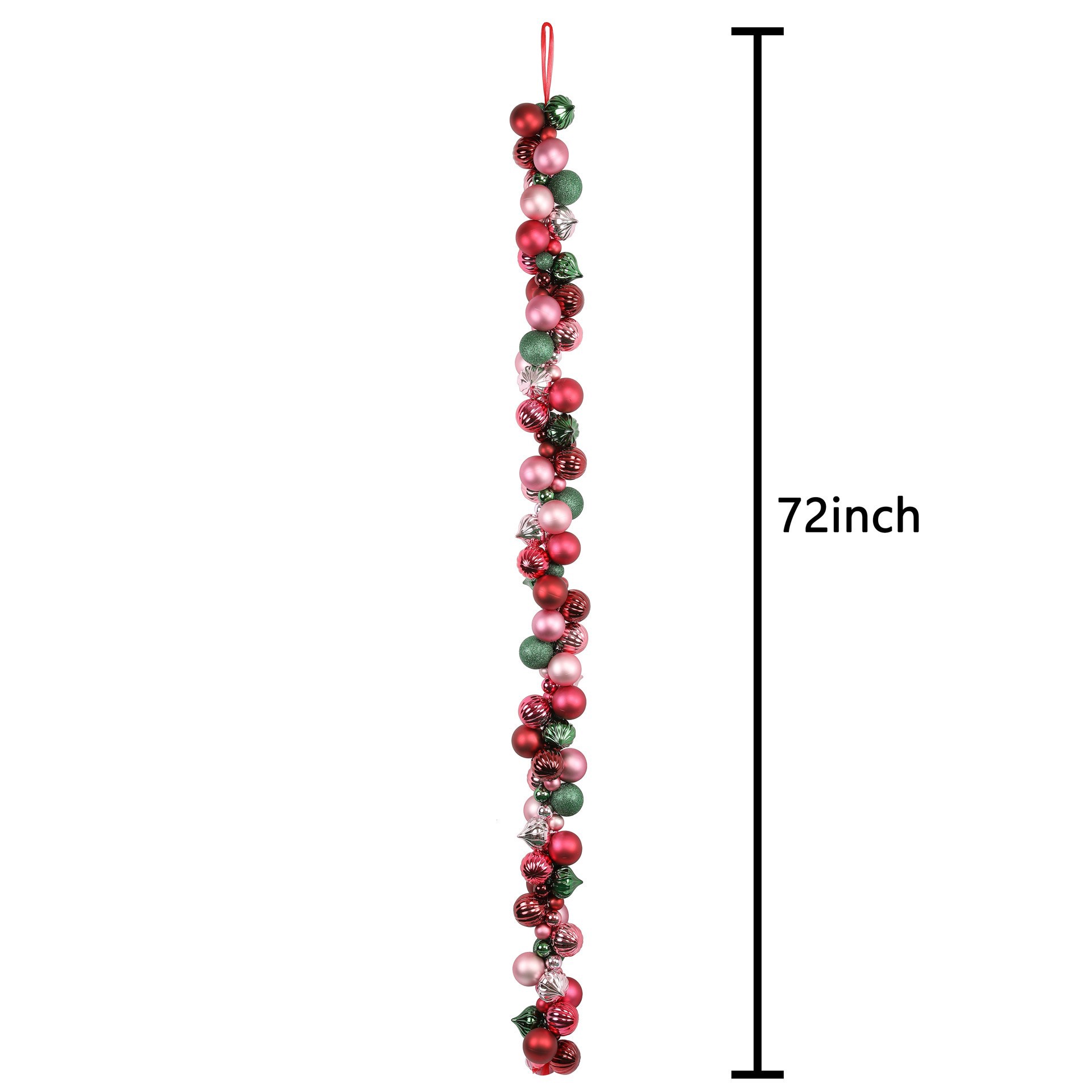 slide 2 of 3, 6ft. Burgundy & Green Shatterproof Ball Ornament Garland By Ashland, 6 ft