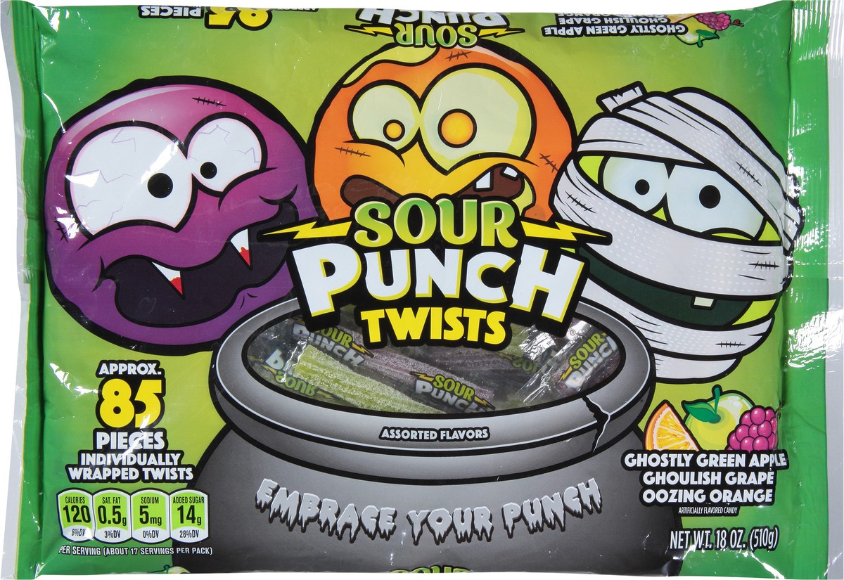 slide 7 of 9, Sour Punch Twists Assorted Flavors Candy 18 oz, 18 oz