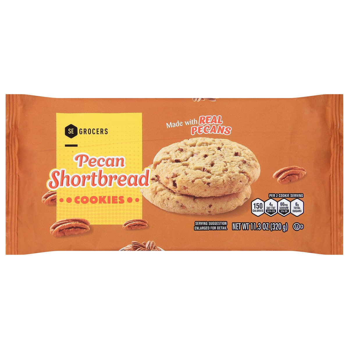 slide 1 of 9, SE Grocers Pecan Shortbread, 11.3 oz