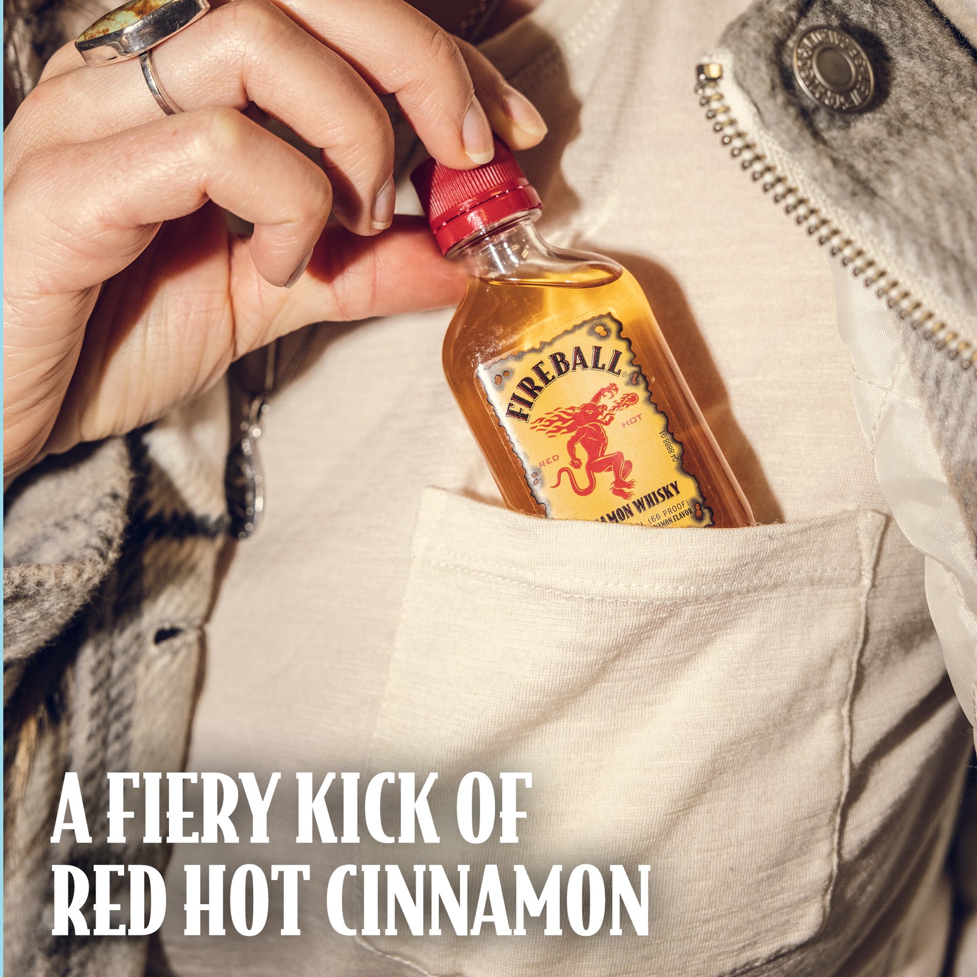 slide 4 of 5, Fireball Cinnamon Wine Based Liqueur, 50ml Plastic Bottle, 42 Proof, 50 ml