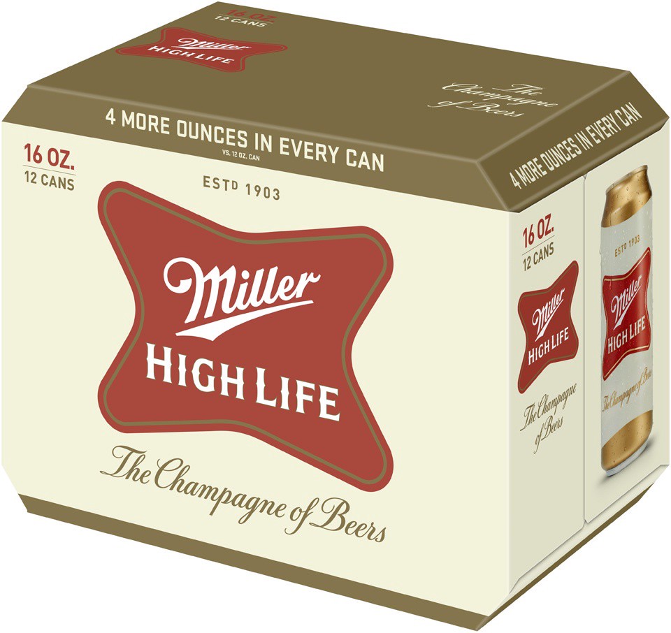 slide 4 of 6, MILLER HIGH LIFE Full Cal Beer, 12 ct; 16 oz