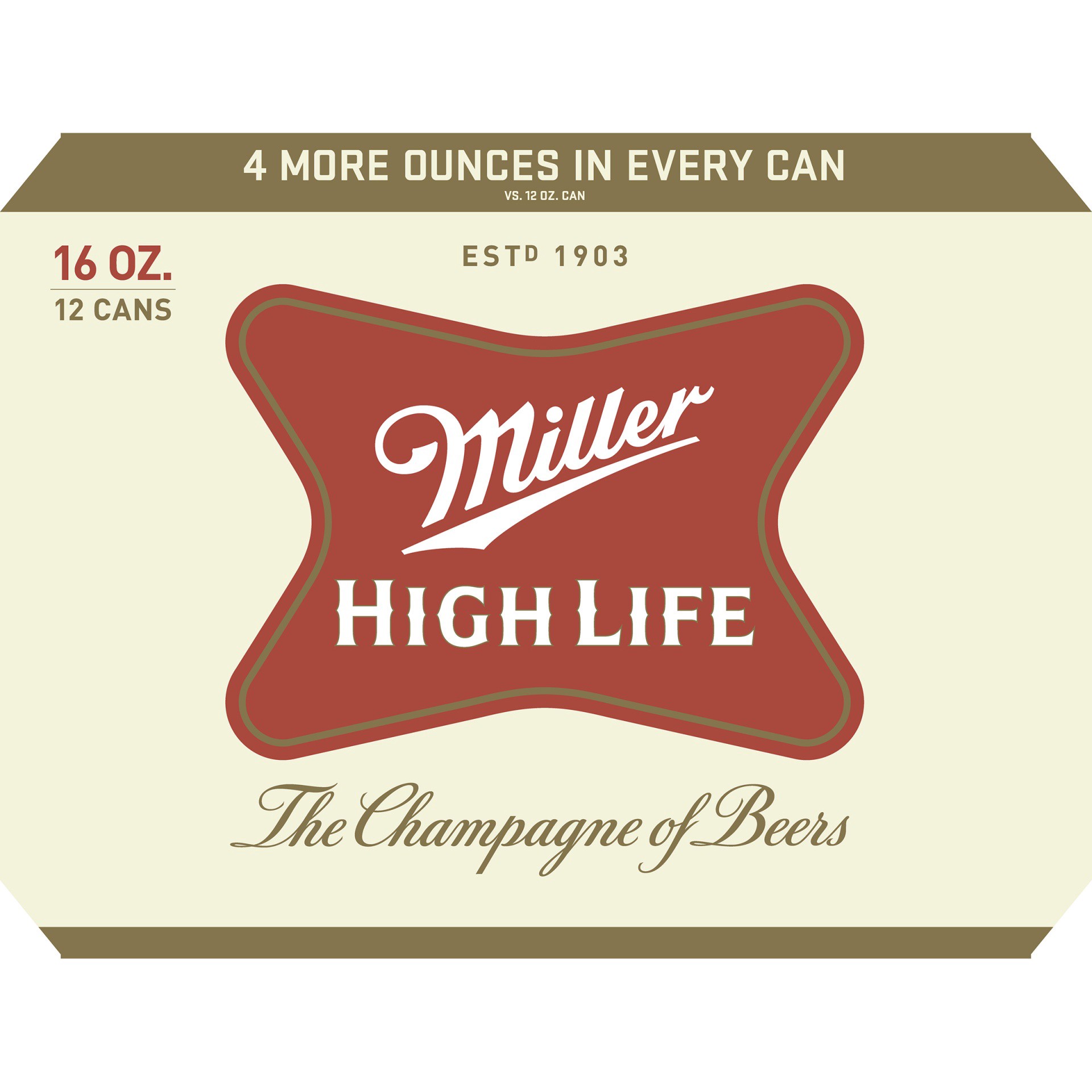 slide 6 of 6, MILLER HIGH LIFE Full Cal Beer, 12 ct; 16 oz