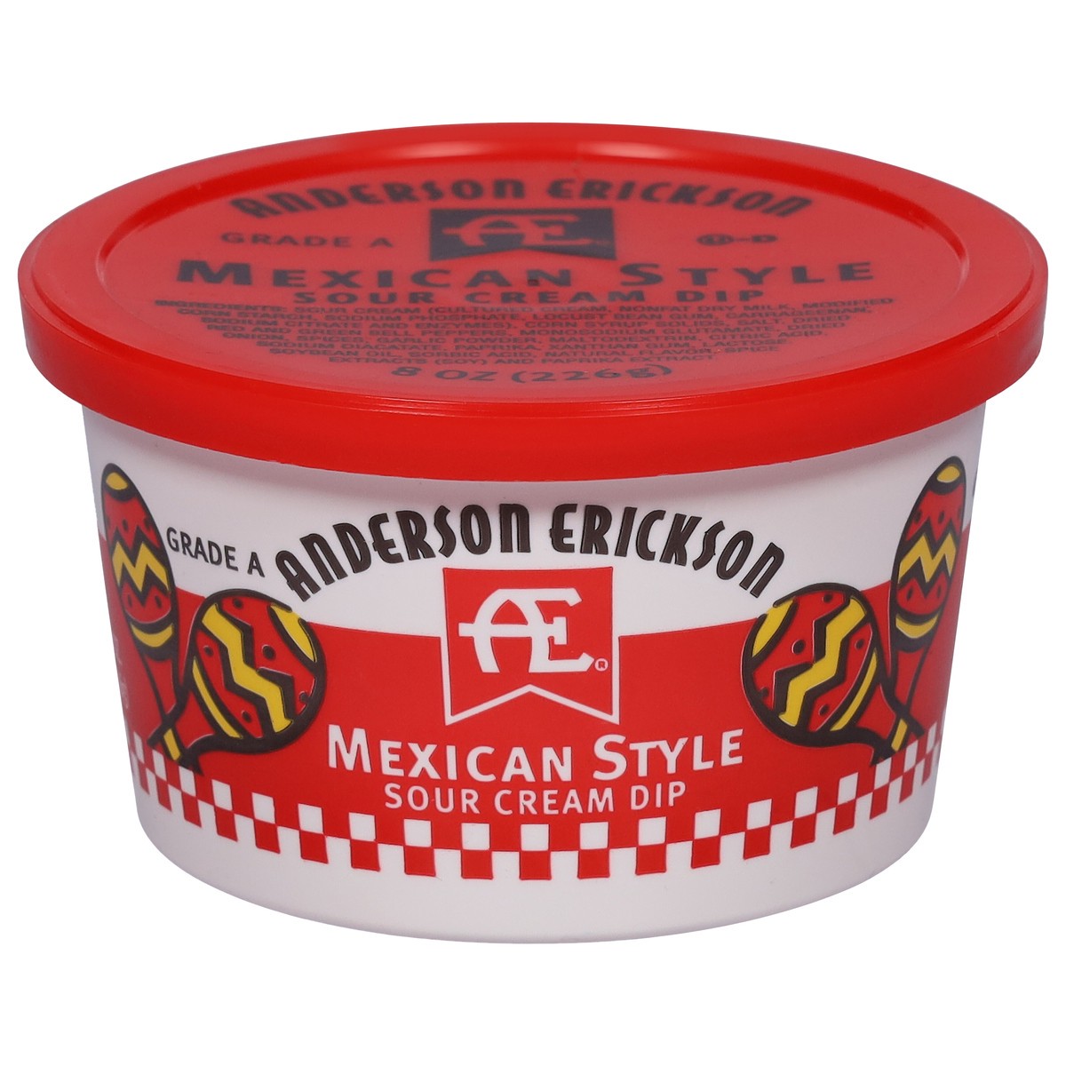 slide 1 of 9, Anderson Erickson Dairy AE Dairy Mexican Style Sour Cream Dip, 8 oz