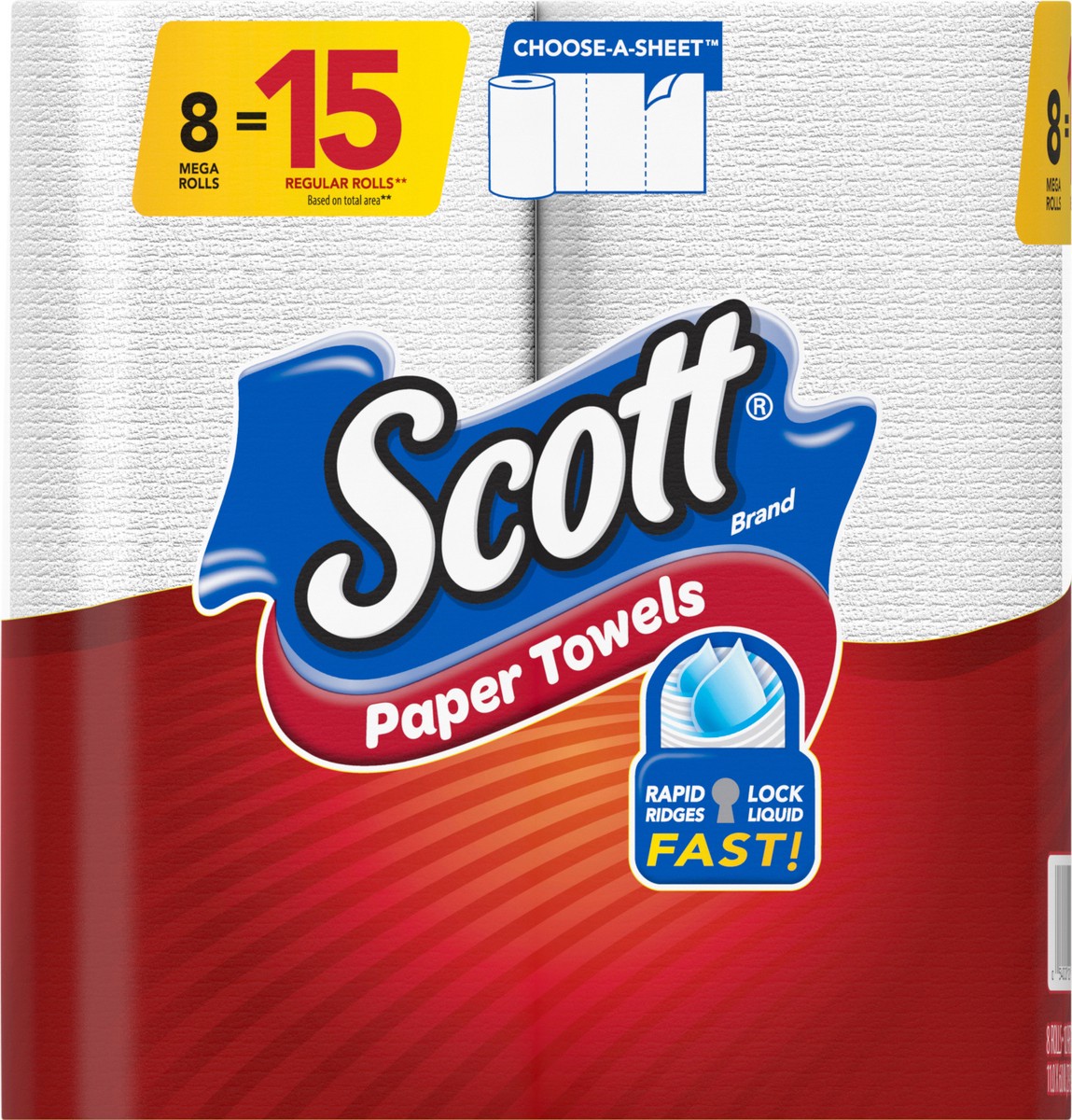 slide 5 of 9, Scott Paper Towels, Choose-A-Sheet - 8 Mega Rolls = 15 Regular Rolls (102 Sheets Per Roll), 8 ct