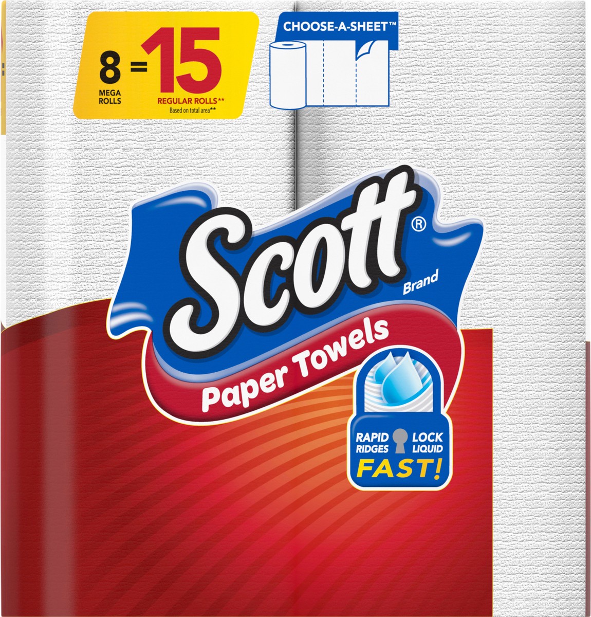 slide 6 of 9, Scott Paper Towels, Choose-A-Sheet - 8 Mega Rolls = 15 Regular Rolls (102 Sheets Per Roll), 8 ct