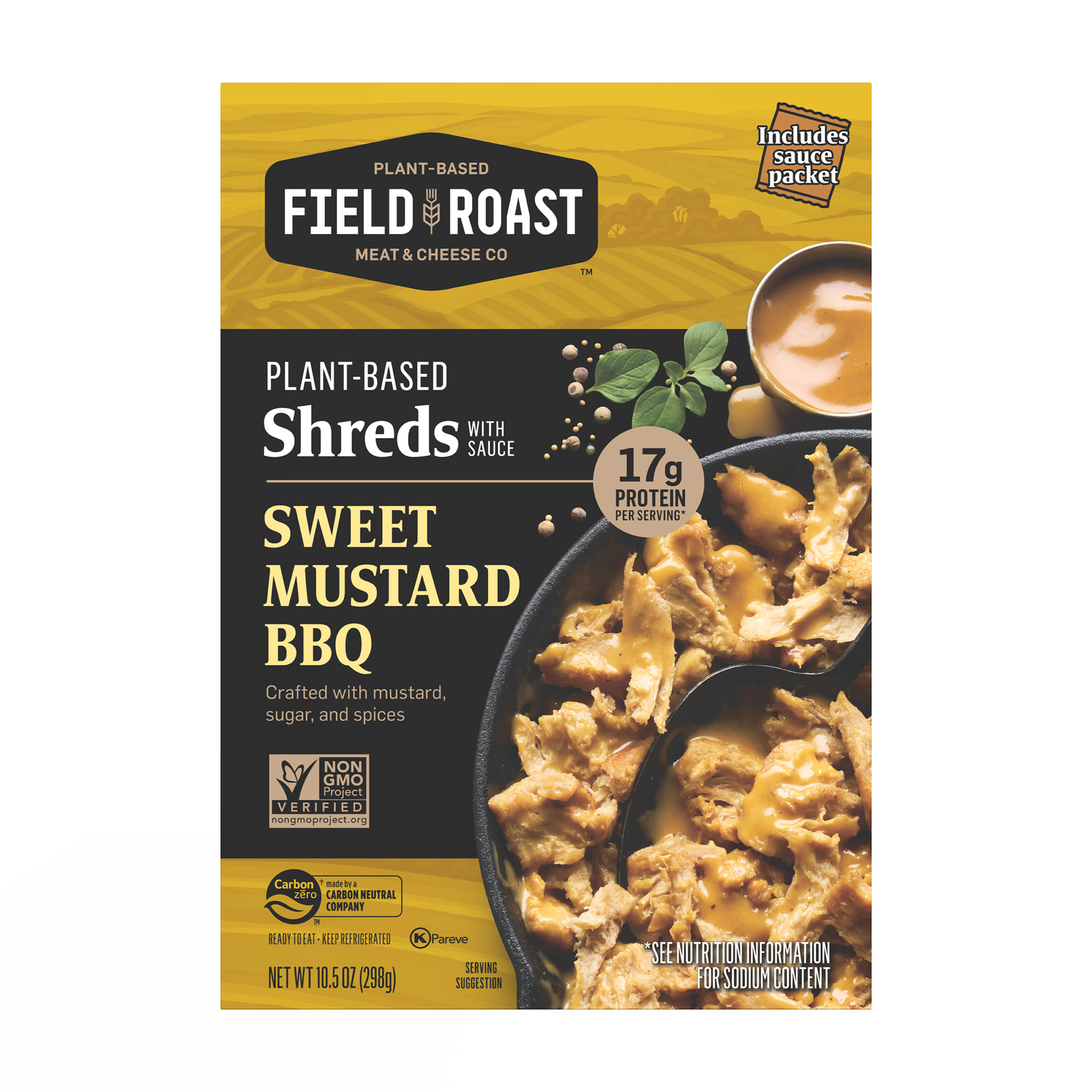 slide 1 of 1, Field Roast Sweet Mustard BBQ Plant-Based Shreds w/ Sauce, 10.5 oz