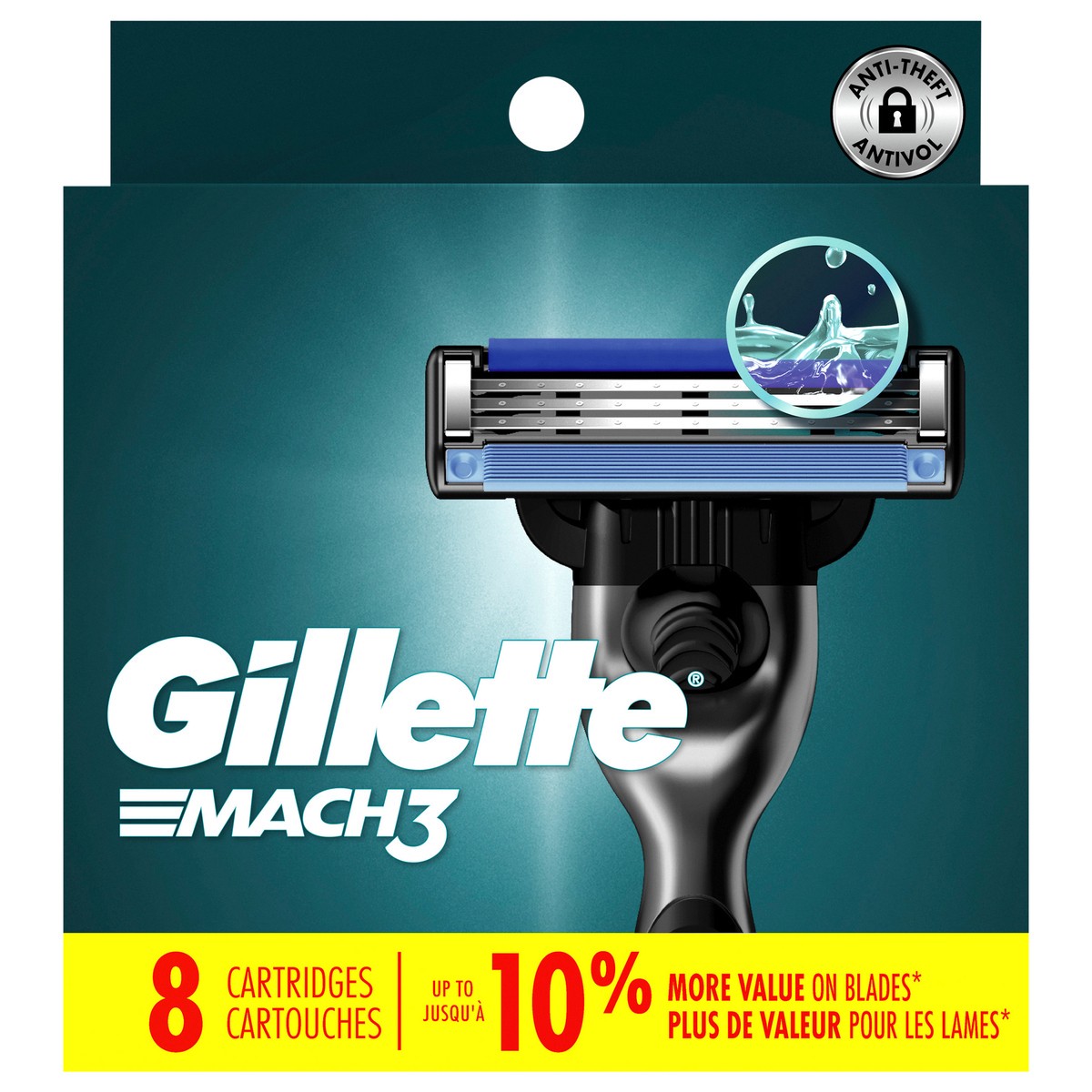 slide 1 of 5, Gillette Mach3 Razor Blade Refills, 8ct Razor Cartridges, Razor Refills for Men With Lubrication Strip, 3-Blade Razor Blades for Close Shave, 8 ct