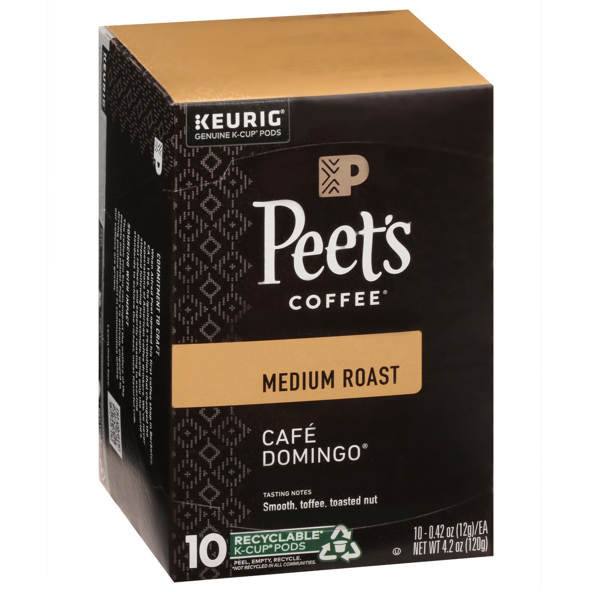 slide 7 of 9, Peet's Coffee, Cafe Domingo Medium Roast K-Cup Coffee Pods - 10ct Carton, 10 ct