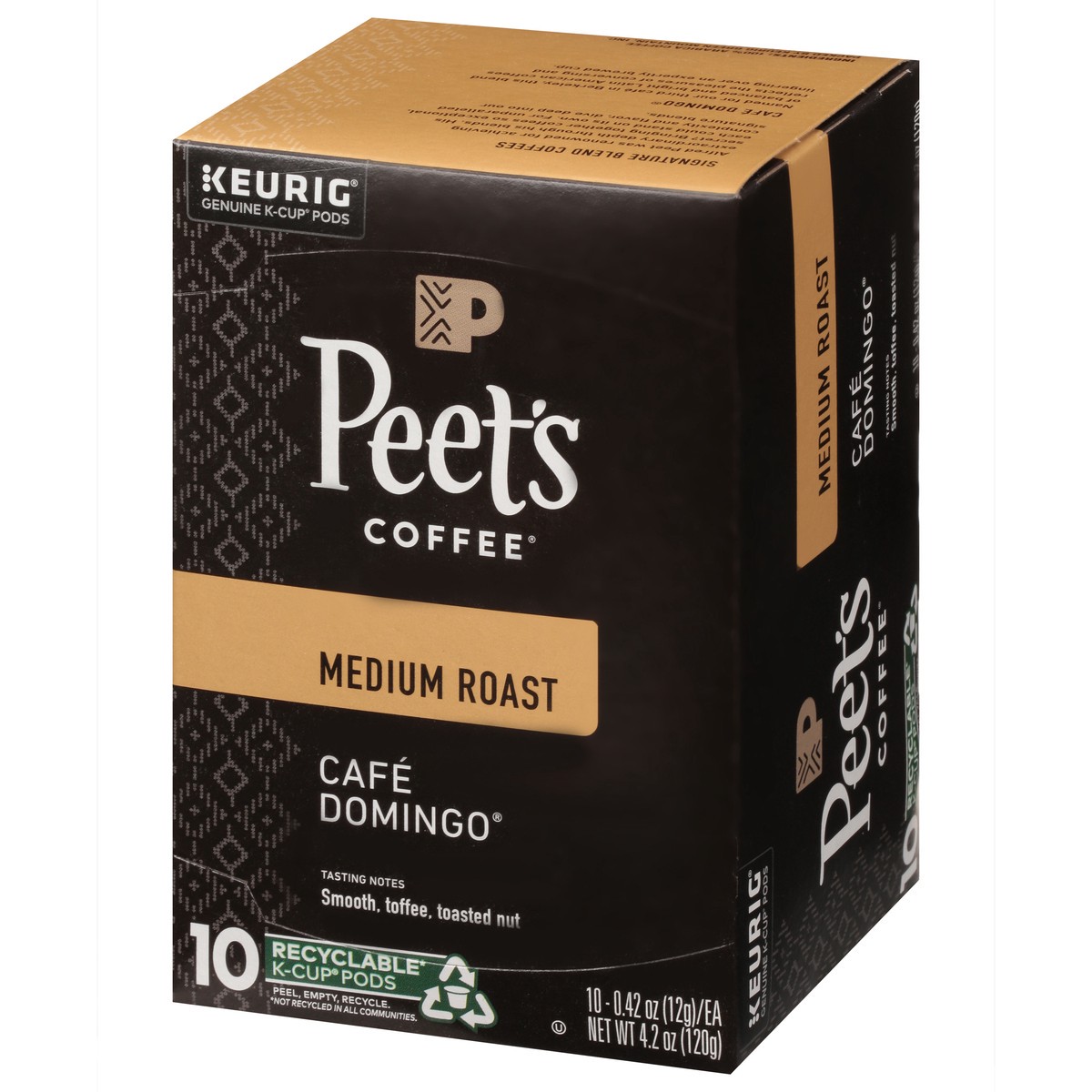 slide 2 of 9, Peet's Coffee, Cafe Domingo Medium Roast K-Cup Coffee Pods - 10ct Carton, 10 ct