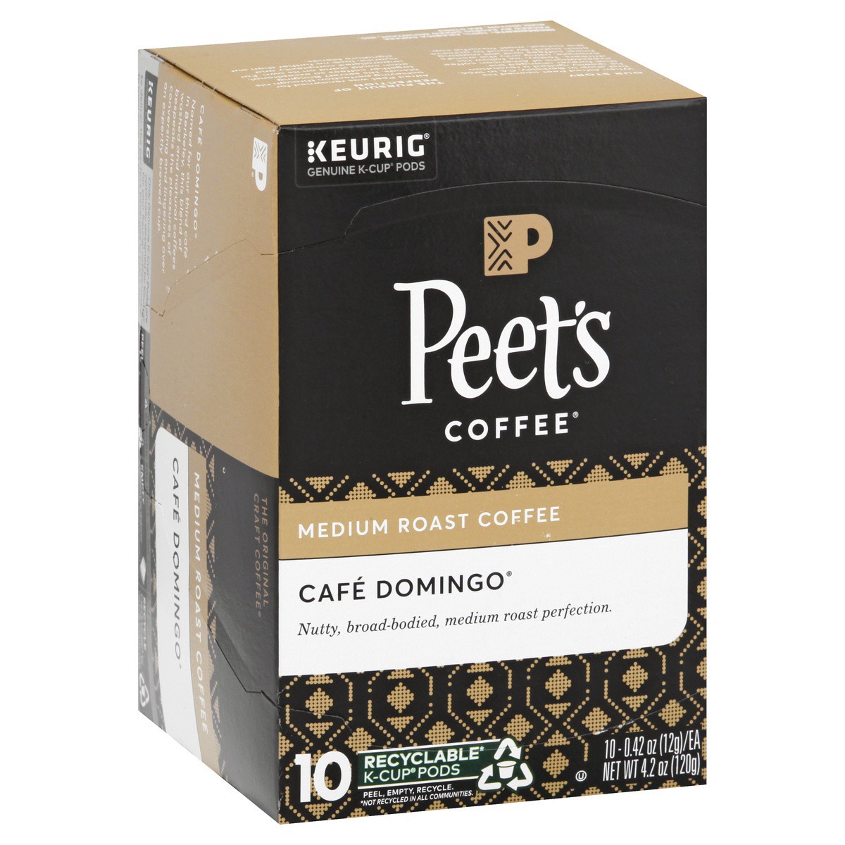 slide 1 of 9, Peet's Coffee, Cafe Domingo Medium Roast K-Cup Coffee Pods - 10ct Carton, 10 ct