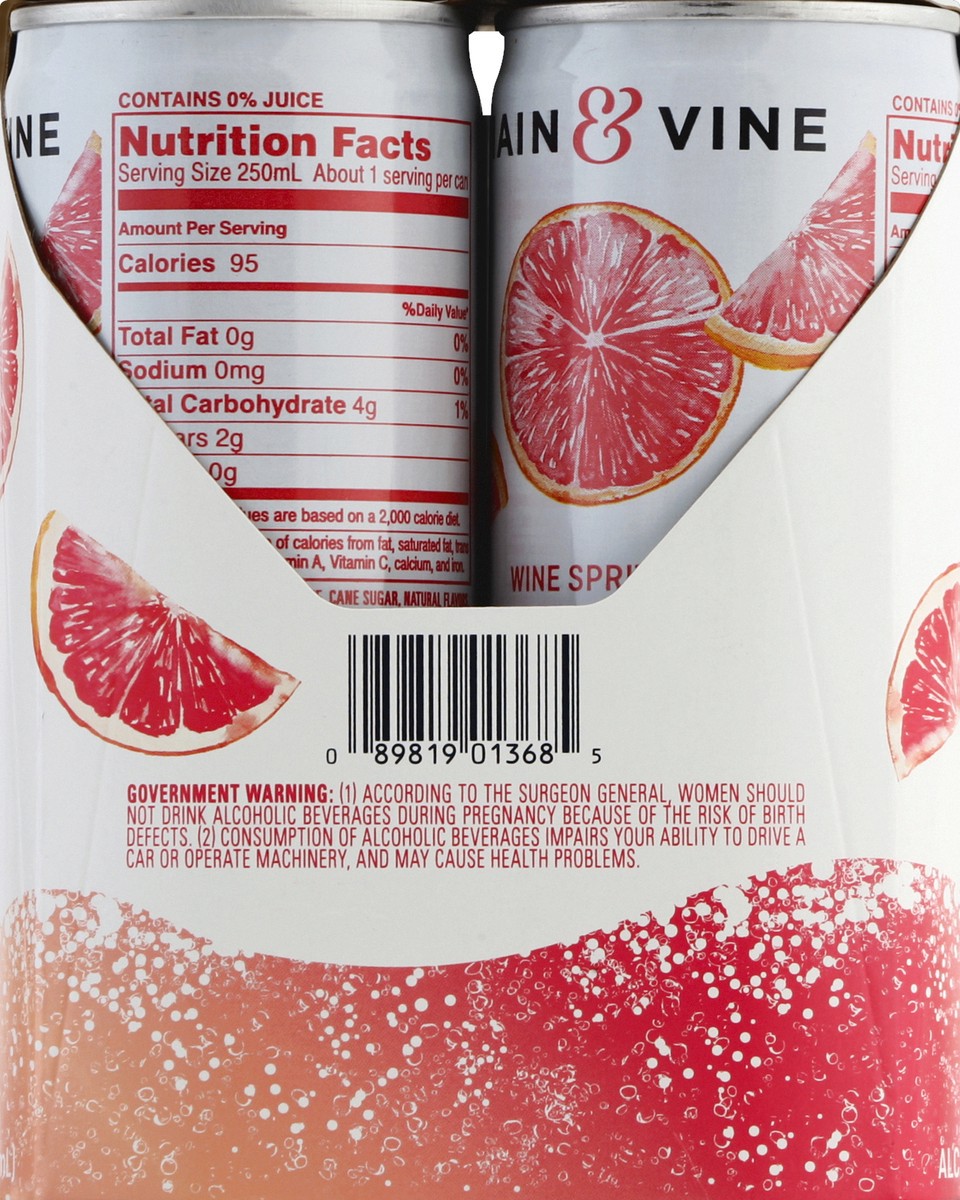 slide 3 of 6, Beringer Main & Vine Pink Grapefruit Wine Spritzer, 250 ml