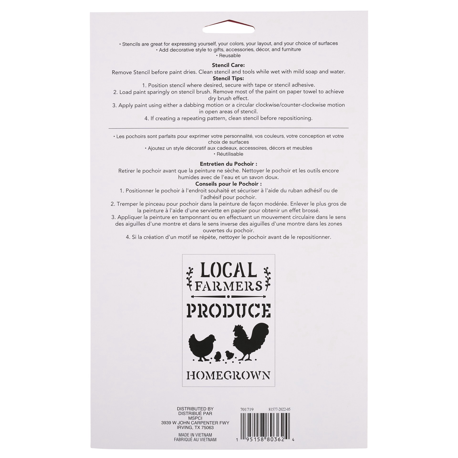 slide 3 of 3, Local Produce Stencils, 7" X 10" By Craft Smart, 7 in x 10 in