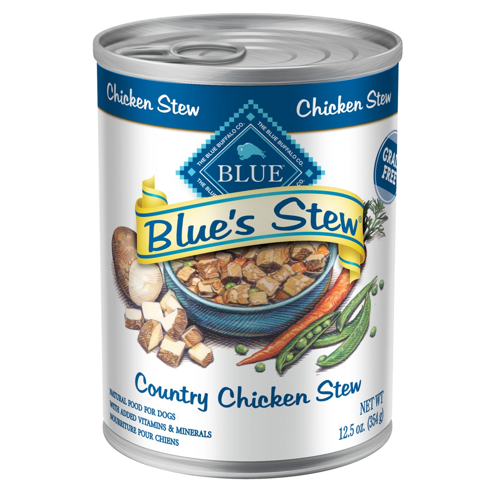 slide 1 of 1, Blue Buffalo Blue's Stew Country Chicken Stew Adult Canned Dog Food, 12.5 oz