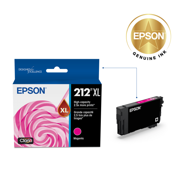 slide 5 of 6, Epson Claria High Yield Magenta Ink Cartridge, T212Xl320-S, 212xl, 1 ct