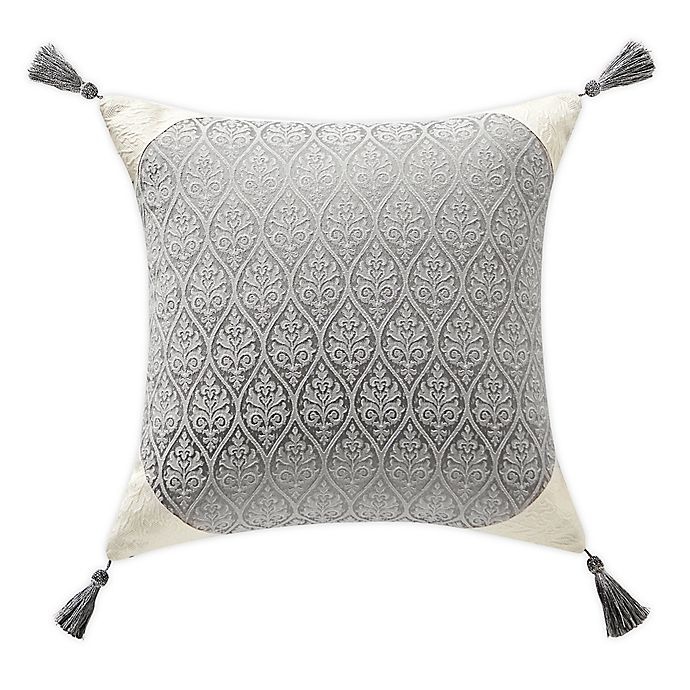 slide 1 of 2, Waterford Vernon Tassel Square Throw Pillow - Pewter, 1 ct