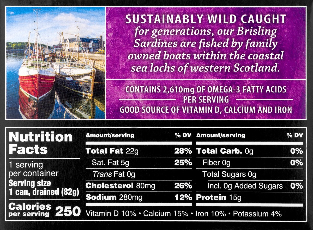 slide 10 of 10, Crown Prince Natural Sardines, Brisling, Mediterranean Style, 3.75 oz