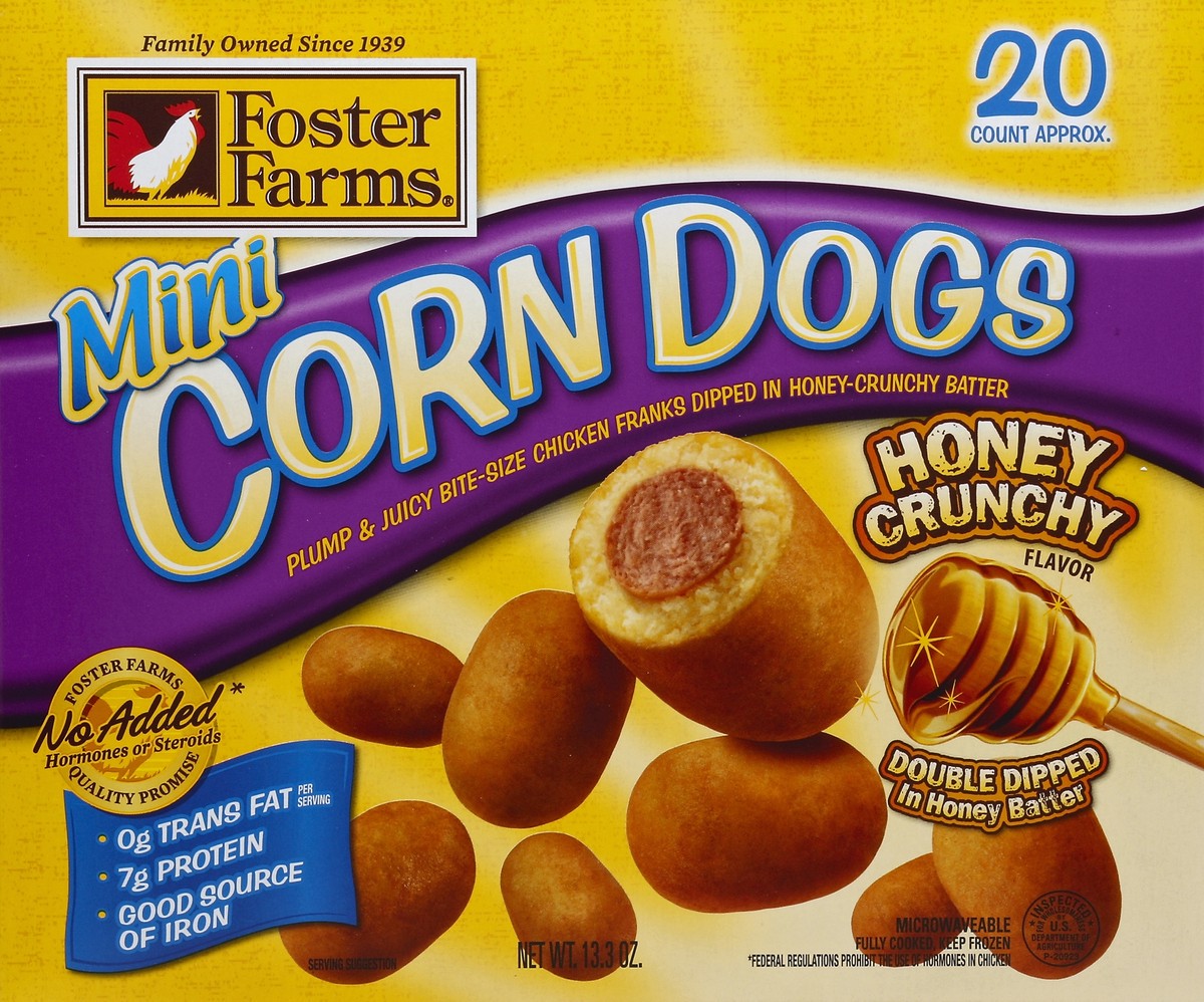 slide 2 of 14, Foster Farms Honey Crunch Mini Corn Dogs, 13.3 oz