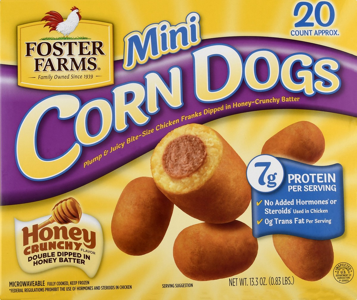 slide 13 of 14, Foster Farms Honey Crunch Mini Corn Dogs, 13.3 oz