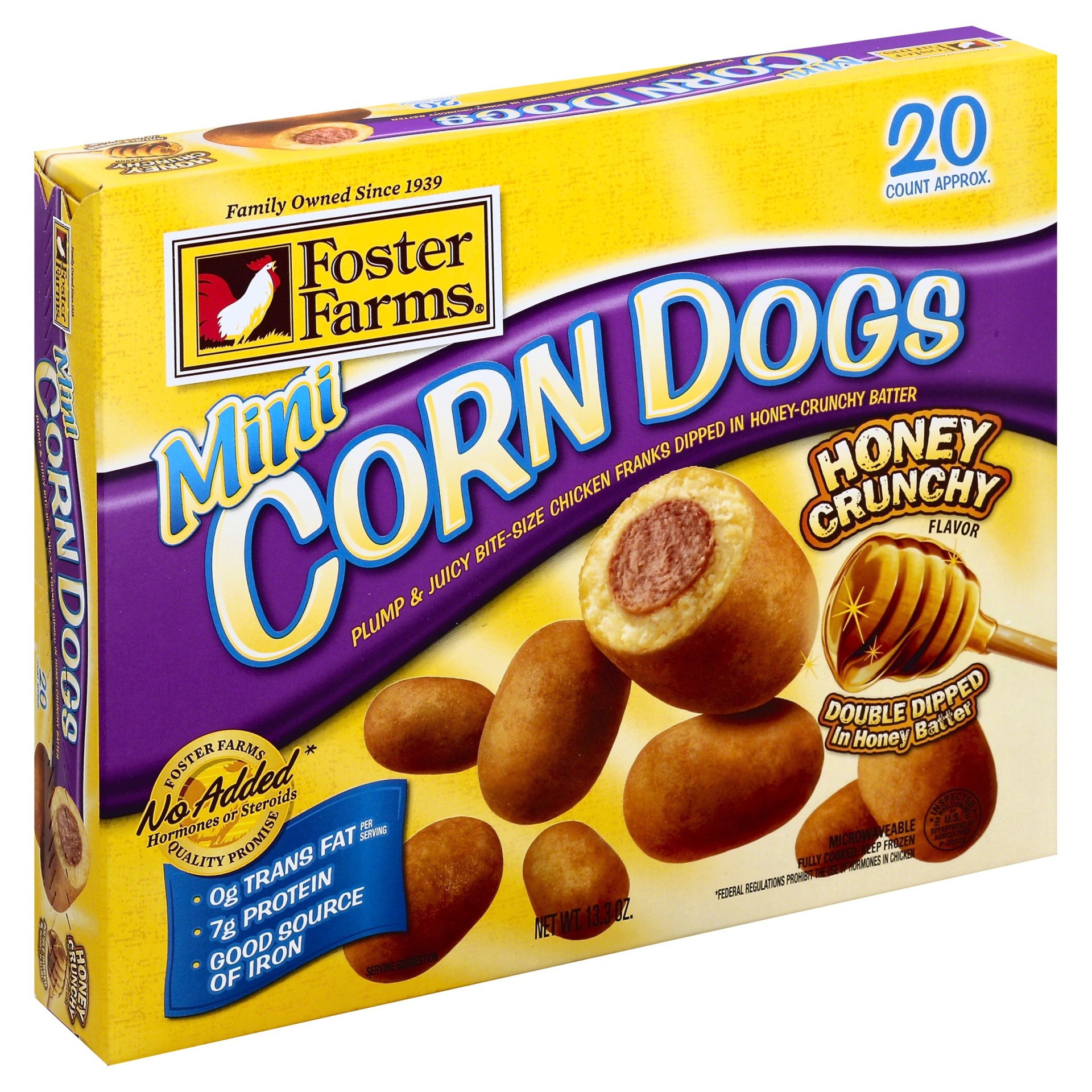 slide 1 of 1, Foster Farms Honey Crunch Mini Corn Dogs, 13.3 oz