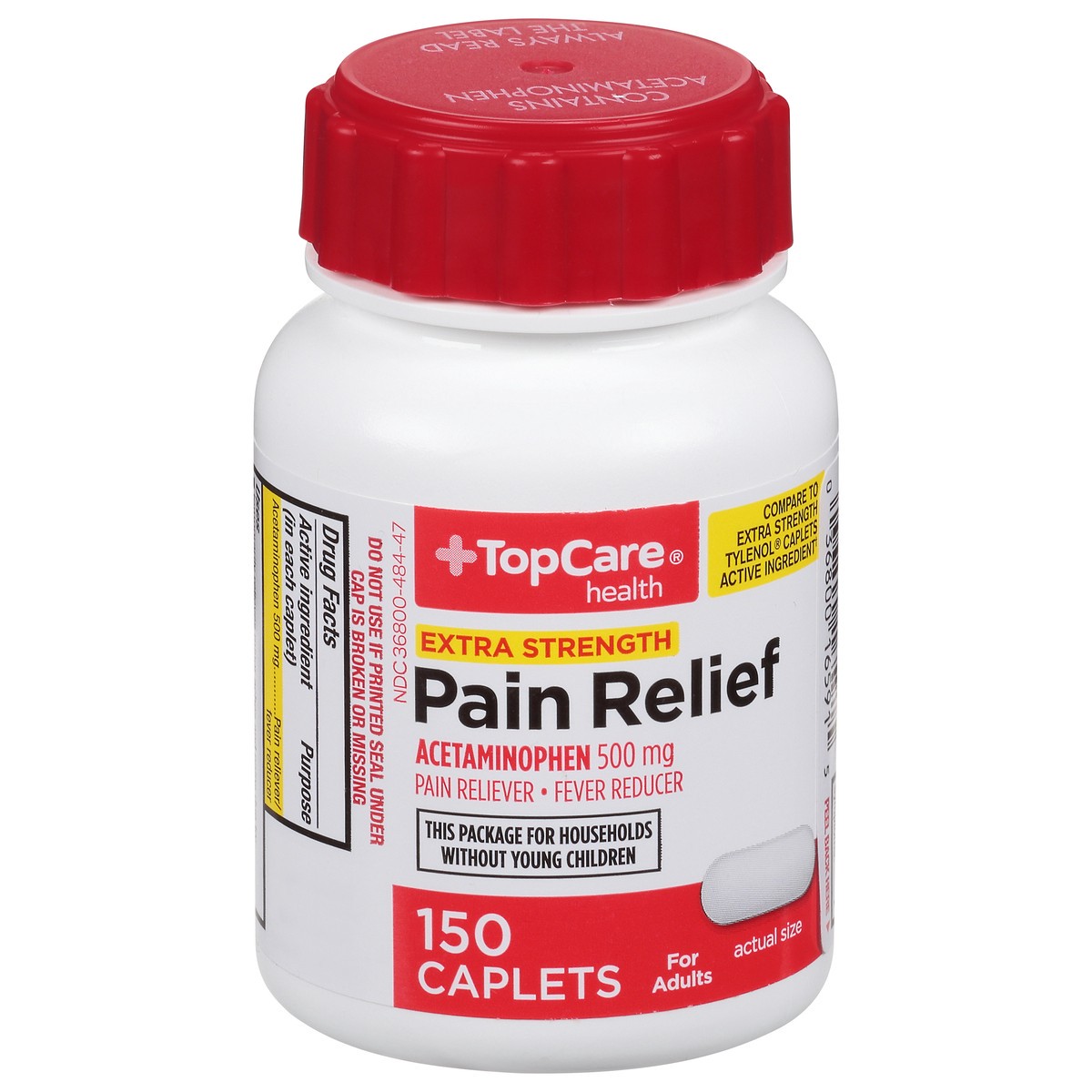 slide 2 of 10, TopCare Health 500 mg Extra Strength Pain Relief 150 Caplets, 150 ct