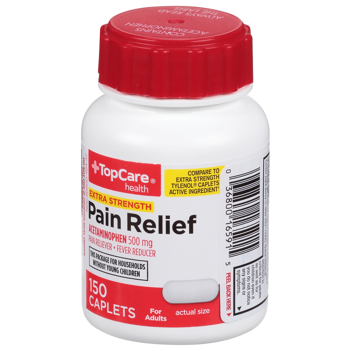 slide 8 of 10, TopCare Health 500 mg Extra Strength Pain Relief 150 Caplets, 150 ct