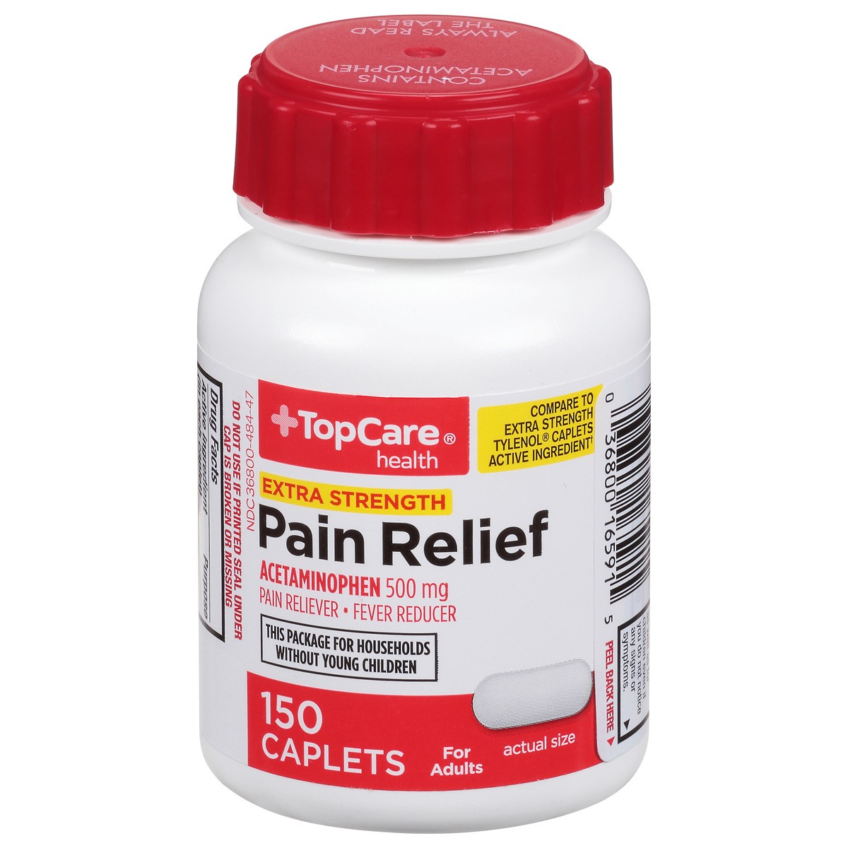 slide 6 of 10, TopCare Health 500 mg Extra Strength Pain Relief 150 Caplets, 150 ct