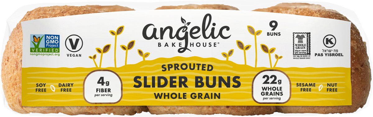 slide 8 of 10, Angelic Bakehouse 7 Sprouted Whole Grains Slider Buns 9 ct Bag, 9 ct