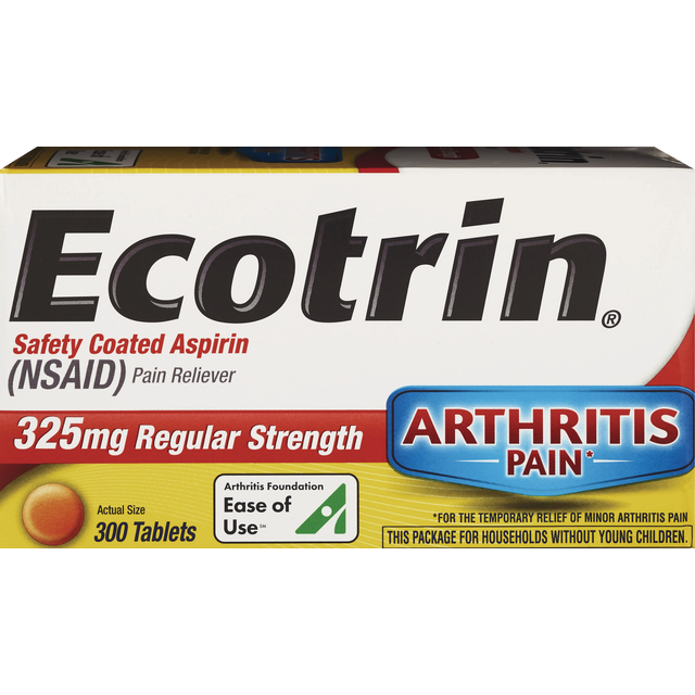 slide 1 of 1, Ecotrin Pain Reliever Regular Strength Tablets - Aspirin (NSAID), 300 ct; 325 mg