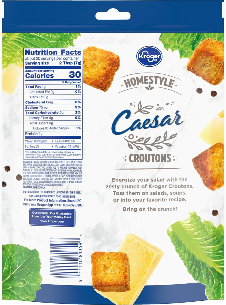slide 2 of 3, Kroger Homestyle Caesar Croutons, 5 oz