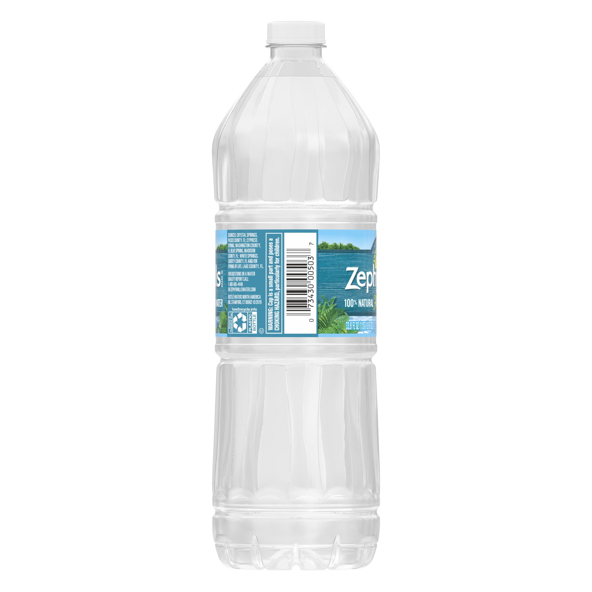 slide 3 of 4, ZEPHYRHILLS Brand 100% Natural Spring Water, 1-Liter plastic bottle, 33.8 oz