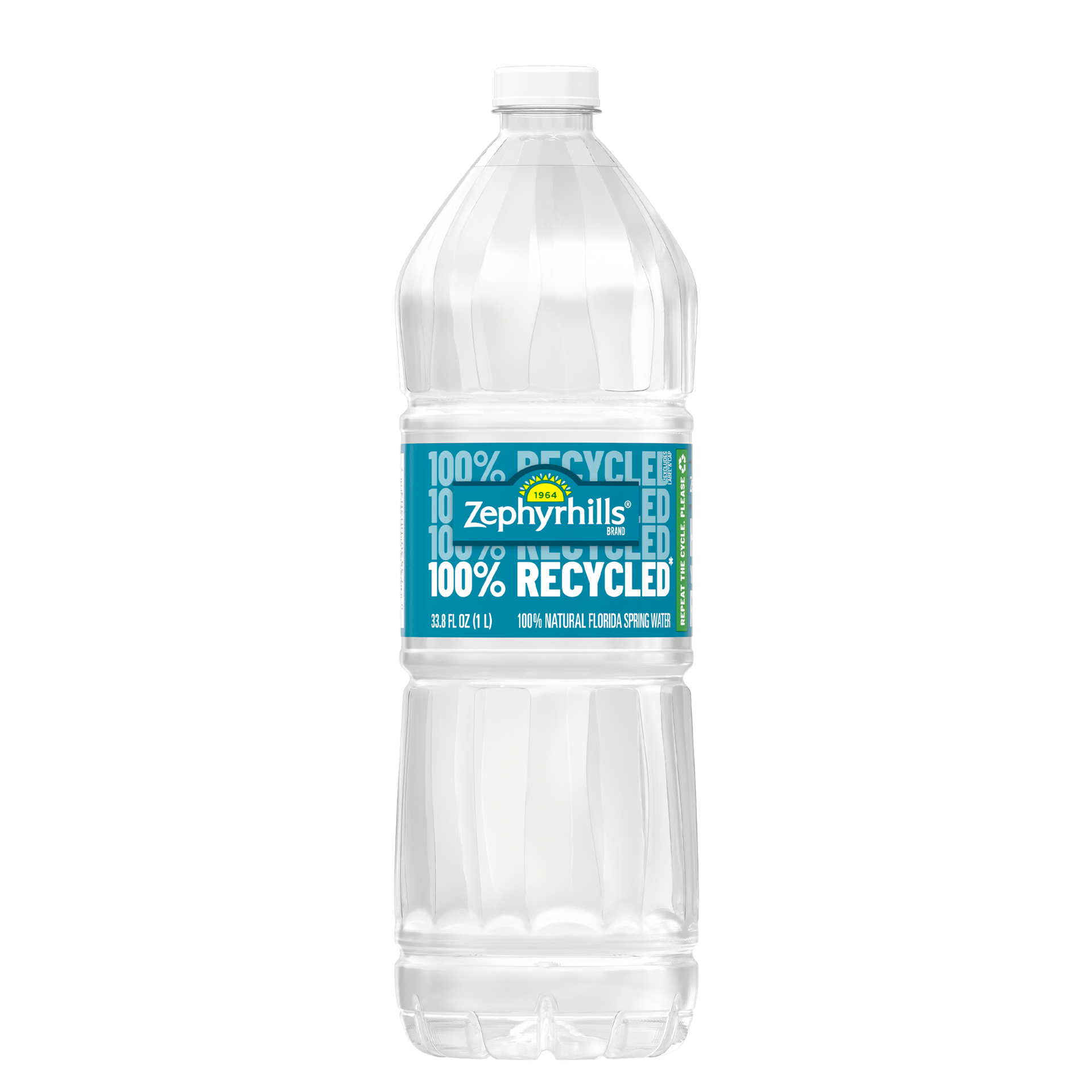 slide 1 of 4, ZEPHYRHILLS Brand 100% Natural Spring Water, 1-Liter plastic bottle, 33.8 oz