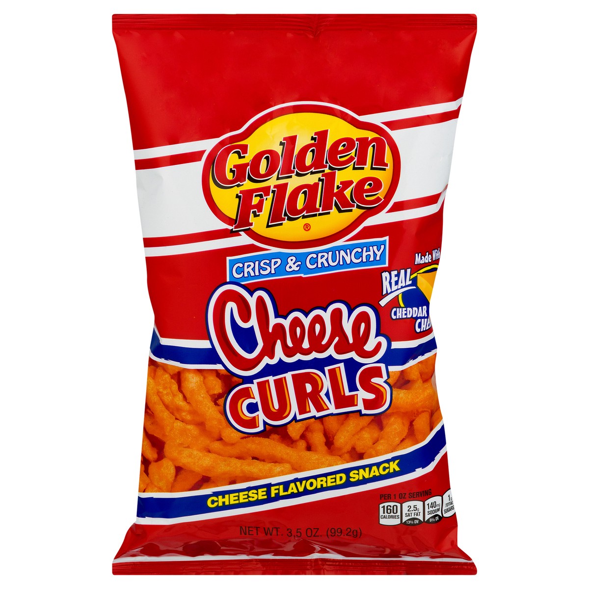 slide 1 of 11, Golden Flake Crisp & Crunchy Cheese Curls, 3.5 oz