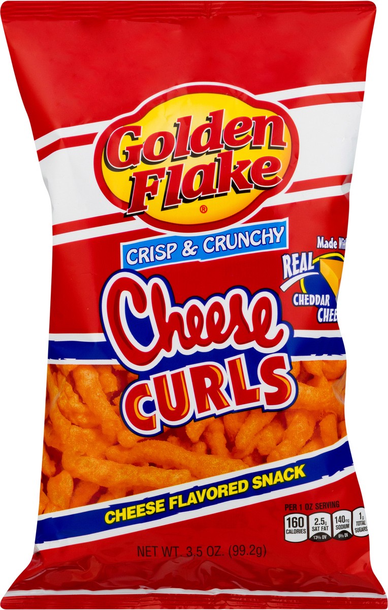 slide 4 of 11, Golden Flake Crisp & Crunchy Cheese Curls, 3.5 oz