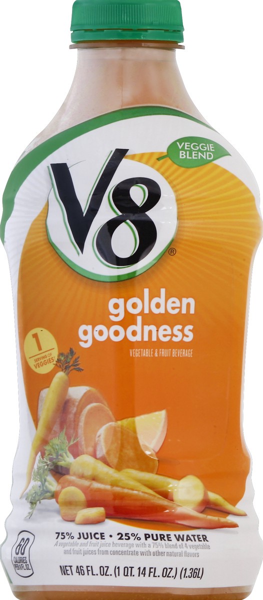slide 4 of 4, V8 Veggie Blends Golden Goodness, 46 oz., 46 fl oz
