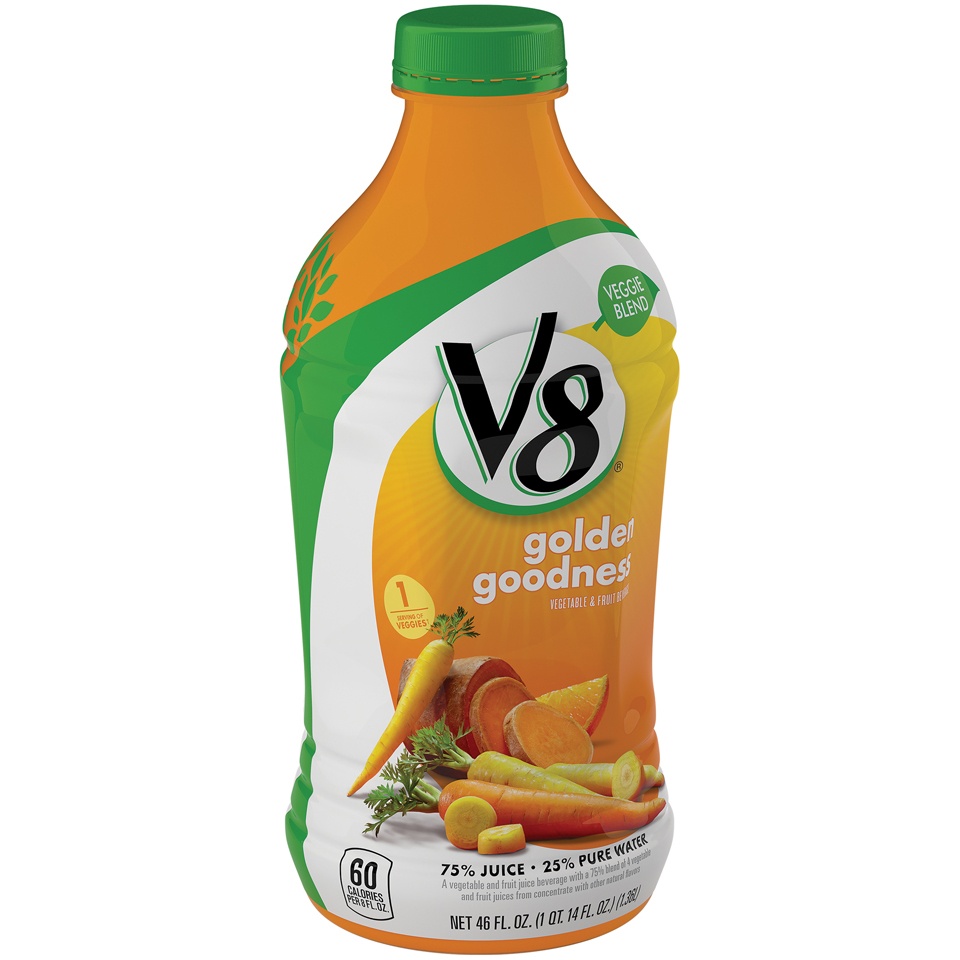 slide 1 of 4, V8 Veggie Blends Golden Goodness, 46 oz., 46 fl oz