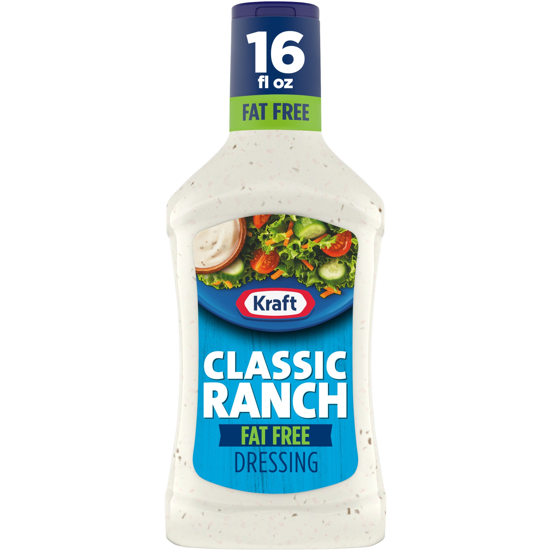 slide 1 of 7, Kraft Classic Ranch Fat Free Salad Dressing Bottle, 16 fl oz