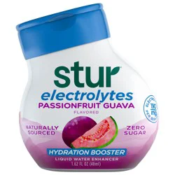 Stur Zero Sugar Electrolytes Passionfruit Guava Flavored Liquid Water Enhancer 1.62 fl oz