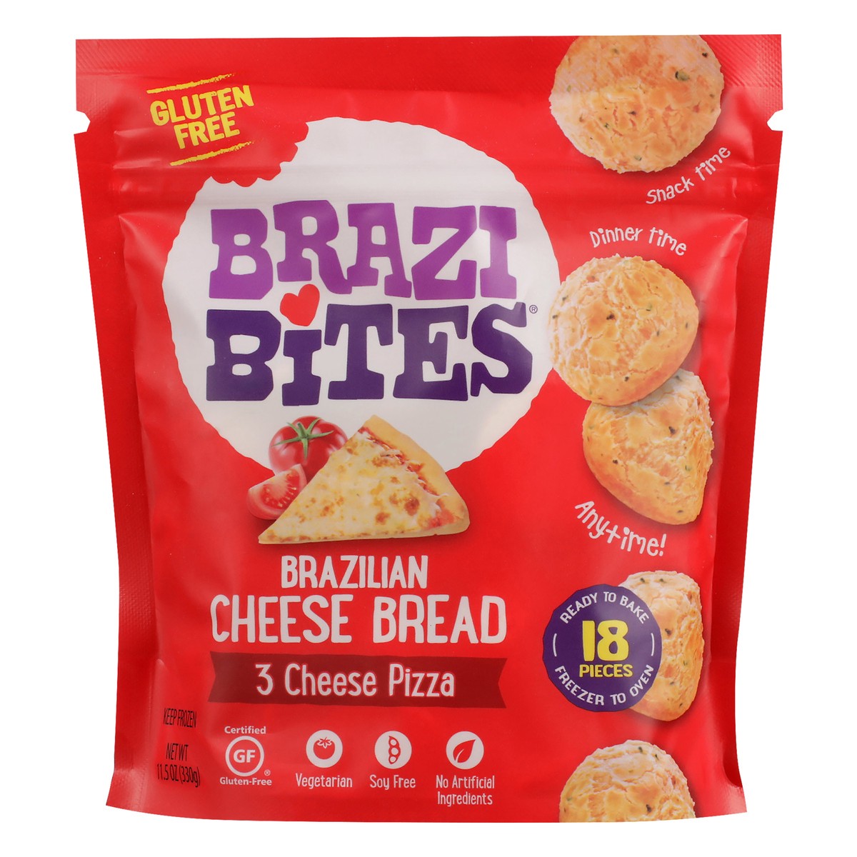 slide 6 of 11, Brazi Bites Brazilian 3 Cheese Pizza Cheese Bread 18 ea, 18 ct