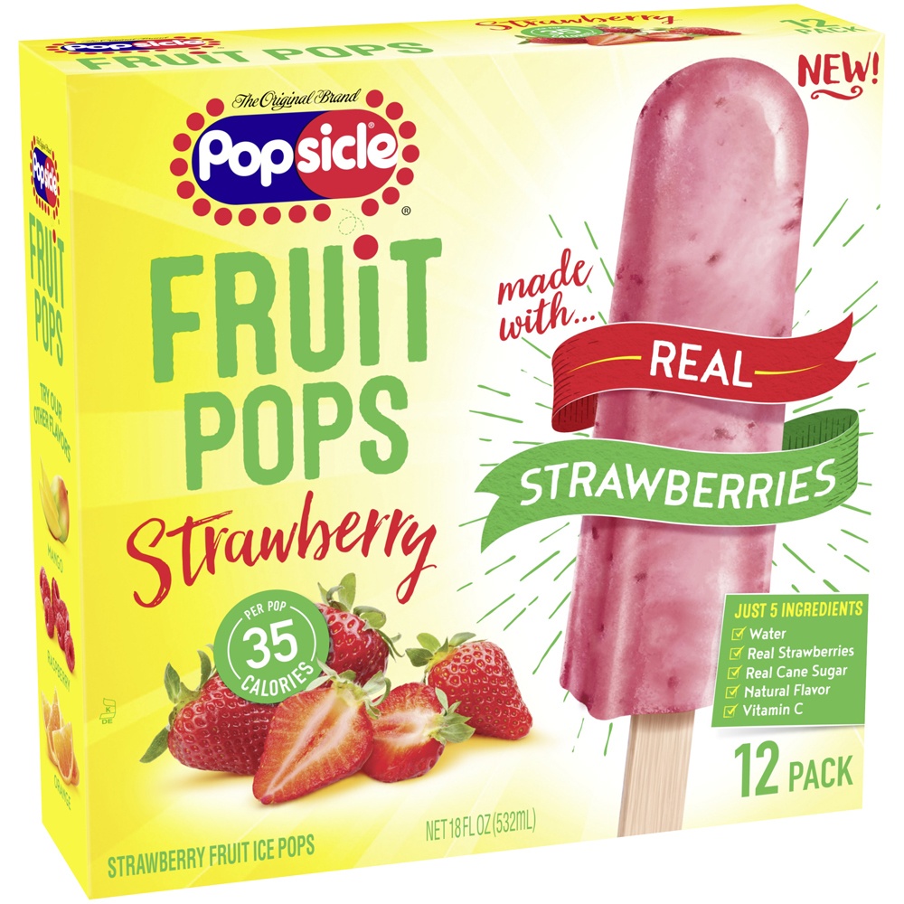 slide 2 of 5, Popsicle Strawberry Fruit Pops, 12 ct; 18 fl oz