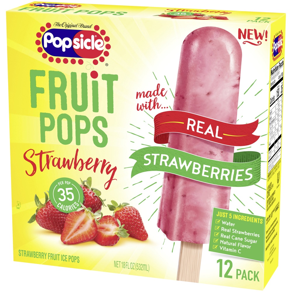 slide 3 of 5, Popsicle Strawberry Fruit Pops, 12 ct; 18 fl oz