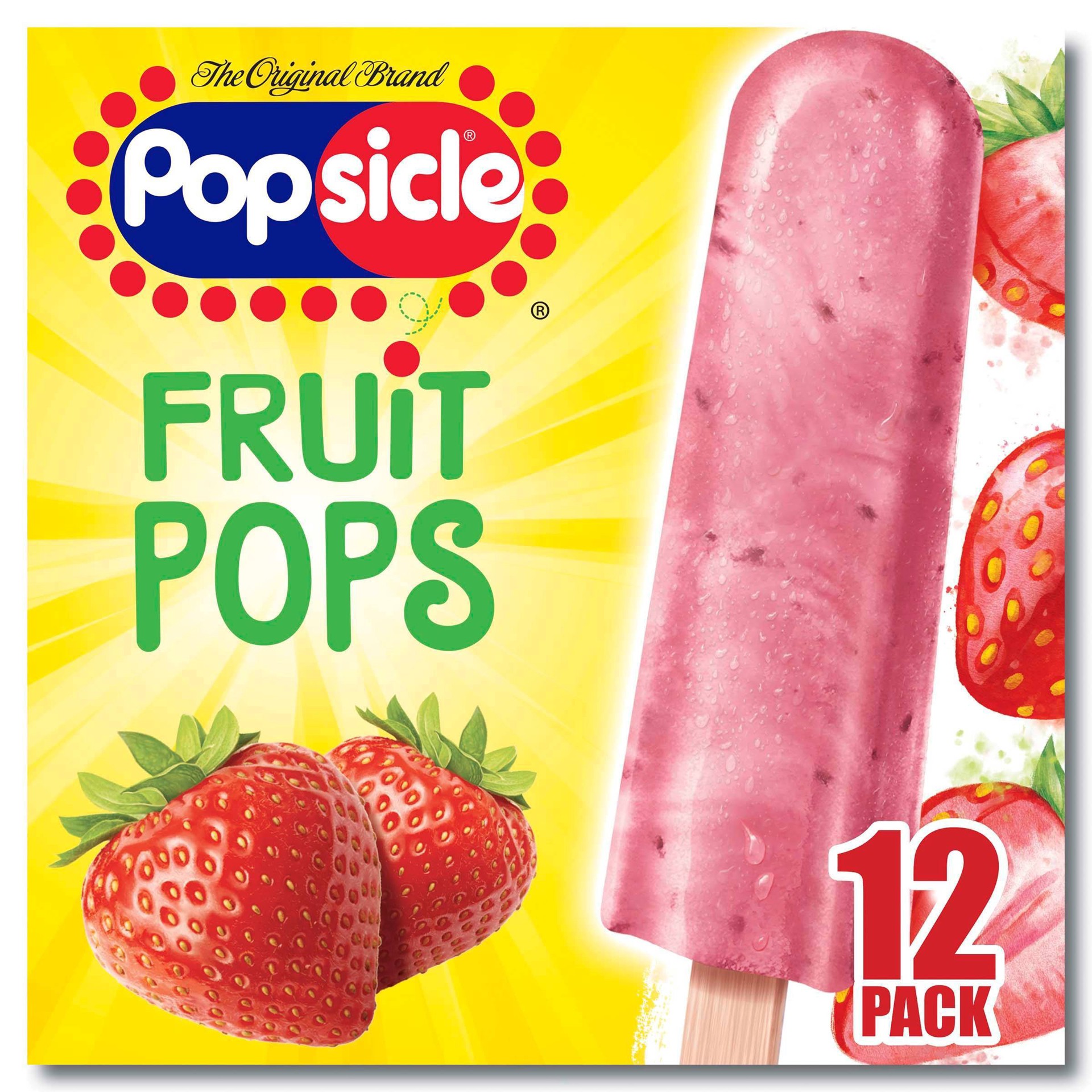 slide 1 of 5, Popsicle Strawberry Fruit Pops, 12 ct; 18 fl oz
